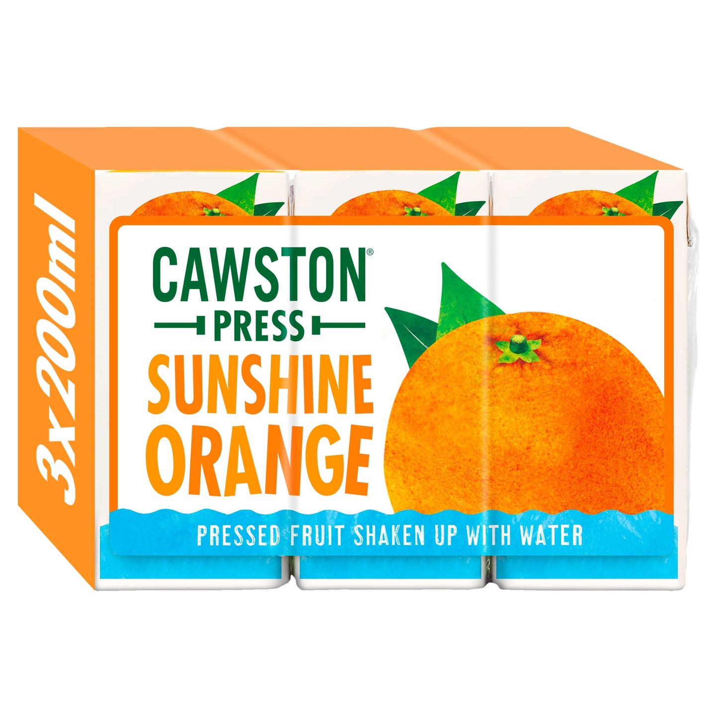 Cawston Press Sunshine Orange Fruit Water Juice Drink 3 x 200ml — image 1