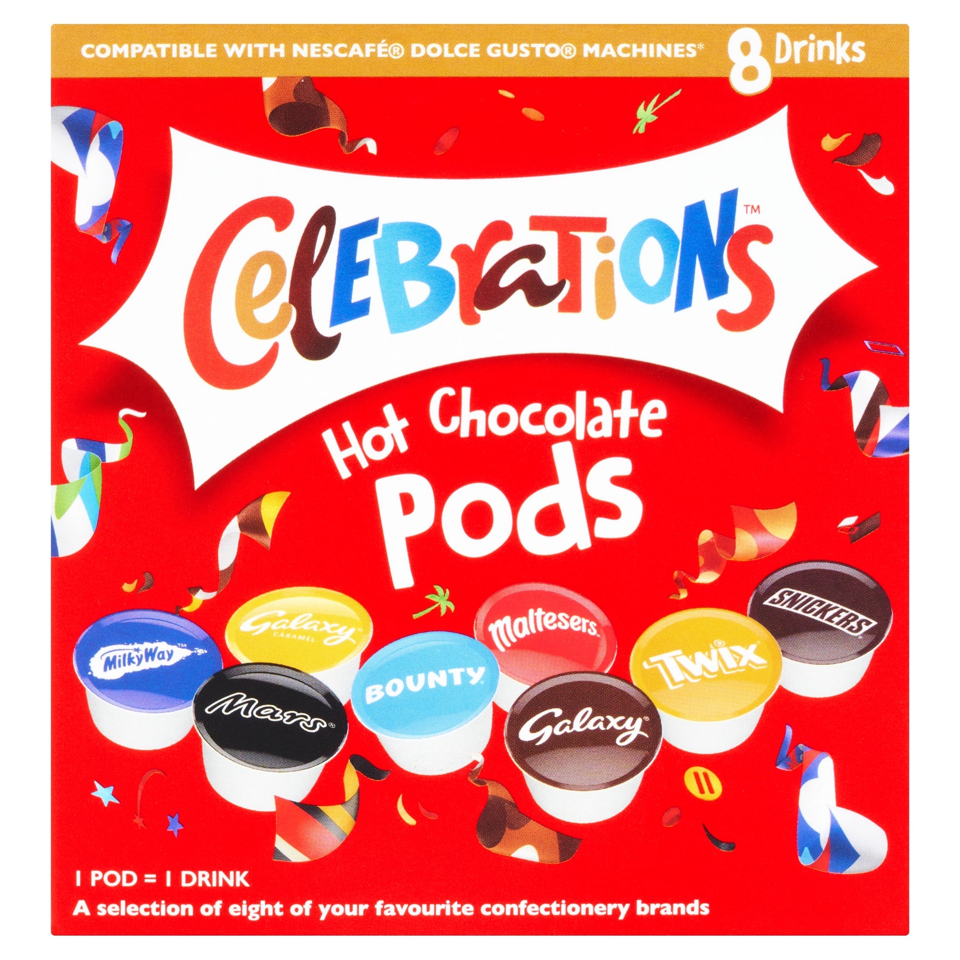 Celebrations Hot Chocolate Pods 8 Pack 122G — image 1