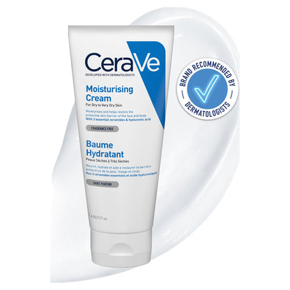 CeraVe Moisturising Cream Tube with 3 Essential Ceramides & Hyaluronic Acids for Dry to Very Dry Skin 177ml — image 1