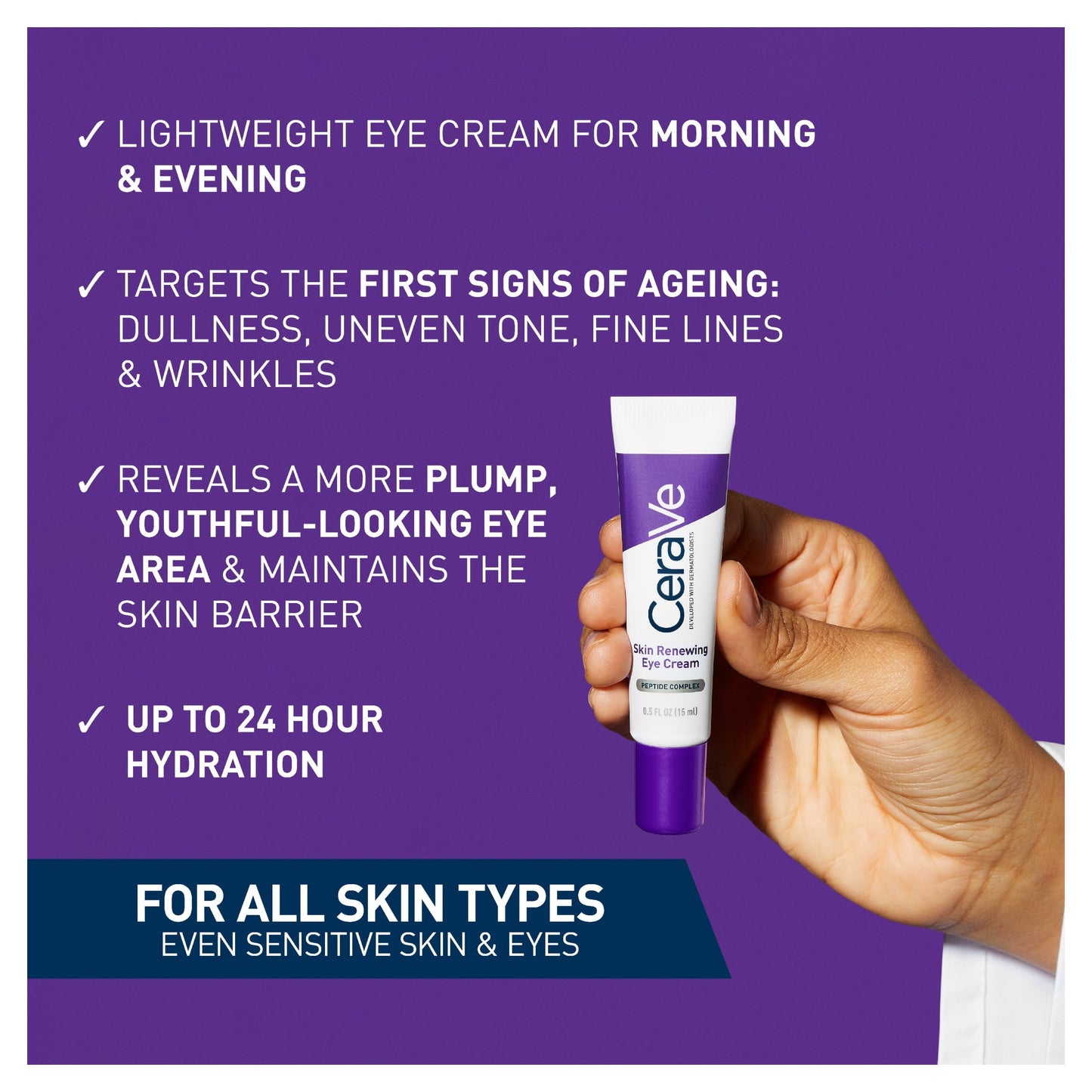 CeraVe Skin Renewing Eye Cream with Peptide Complex 15ml — image 3