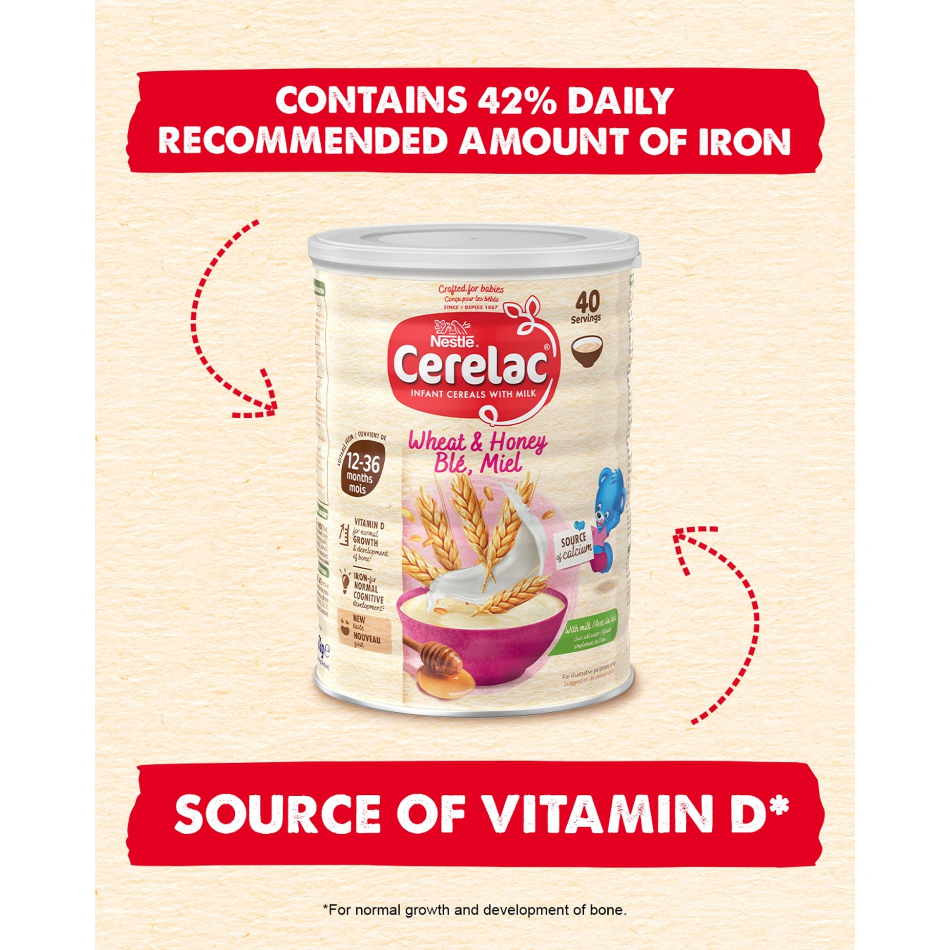 Cerelac Infant Cereals With Milk Honey & Wheat 12+ Months 1kg — image 2