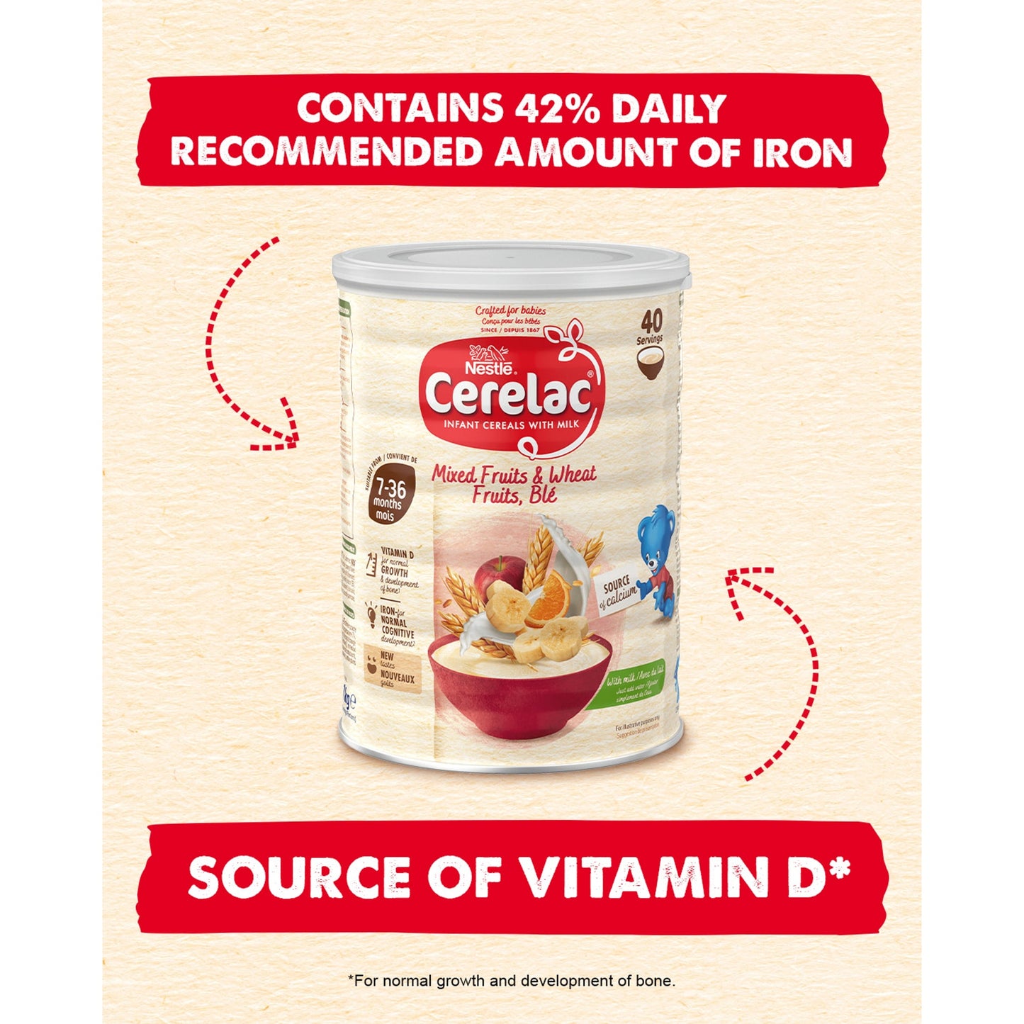 Cerelac Infant Cereals With Milk Mixed Fruits & Wheat 7+ Months 1kg — image 3