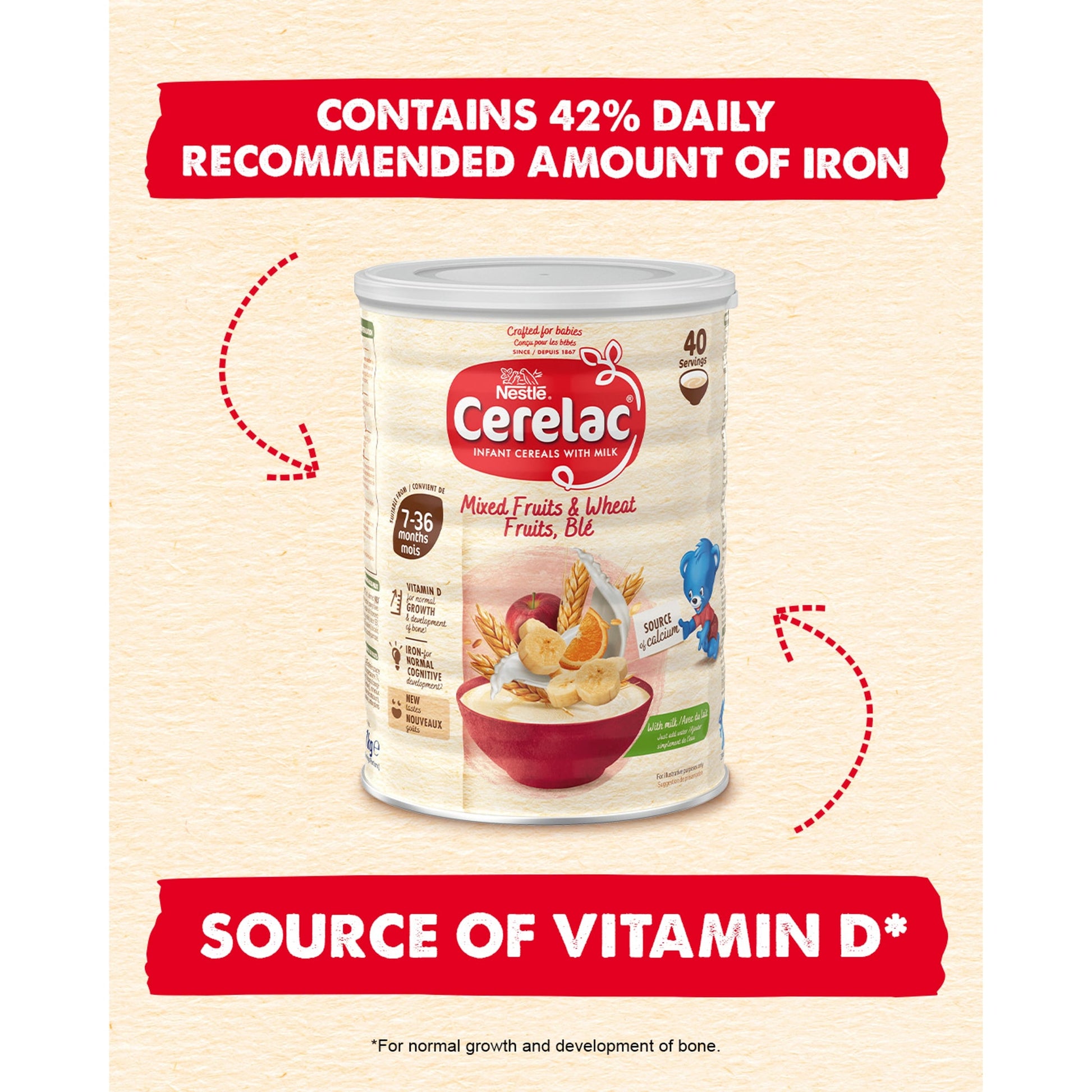 Cerelac Infant Cereals With Milk Mixed Fruits & Wheat 7+ Months 1kg — image 3
