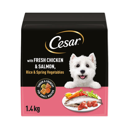 Cesar Adult Dry Dog Food Chicken, Salmon & Vegetables 1.4kg — image 1