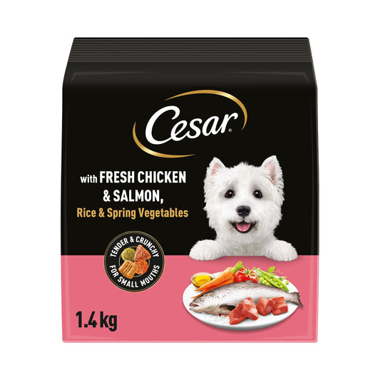 Cesar Adult Dry Dog Food Chicken, Salmon & Vegetables 1.4kg — image 1