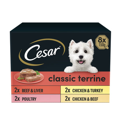 Cesar Classics Terrine Wet Dog Food Trays Mixed in Loaf 8 x 150g — image 1