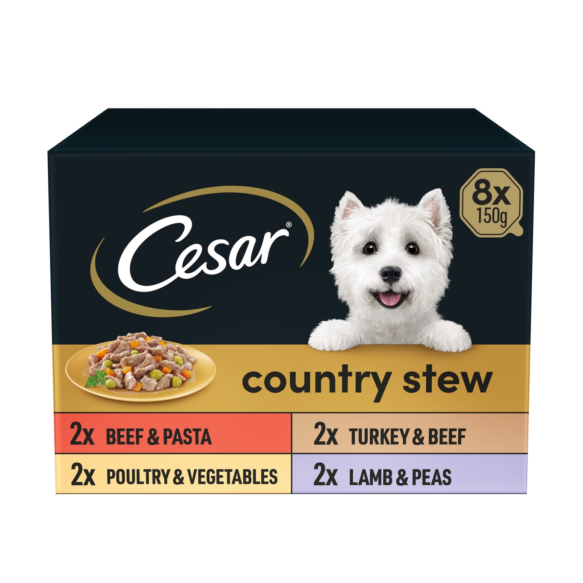 Cesar Country Stew Mixed Selection Wet Dog Food Tray 8x150g — image 1