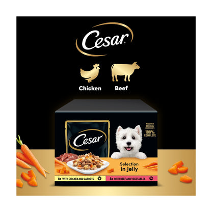Cesar Deliciously Fresh Wet Dog Food Pouches in Jelly 12x100g — image 4