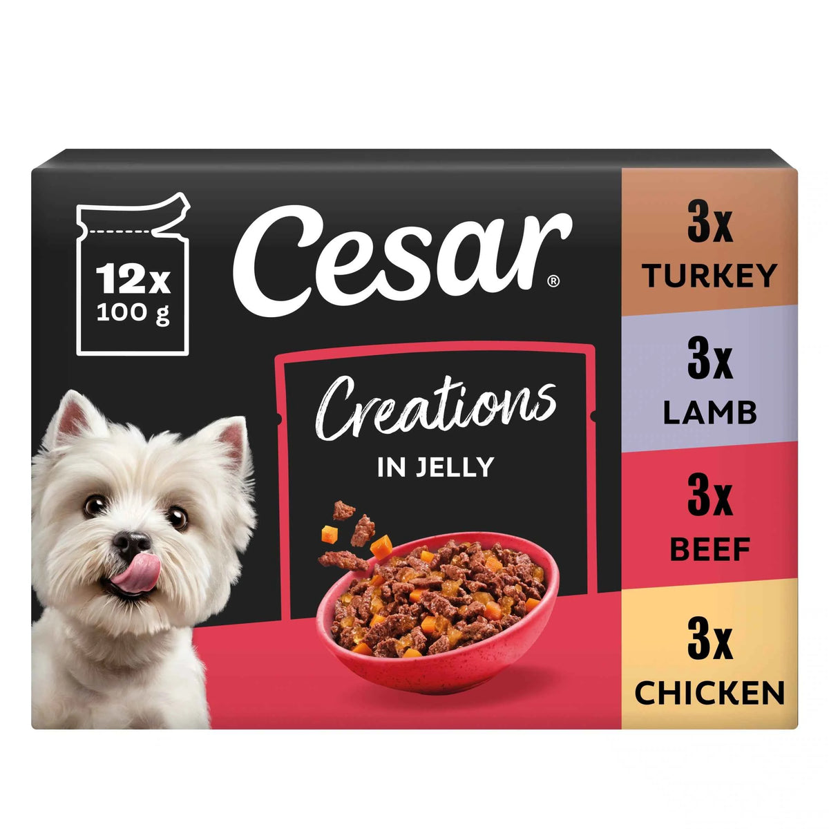 Cesar Dog Pouches Creations In Jelly 12x100g