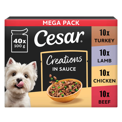 CESAR Dog Pouches Creations in Sauce 40x100g — image 1