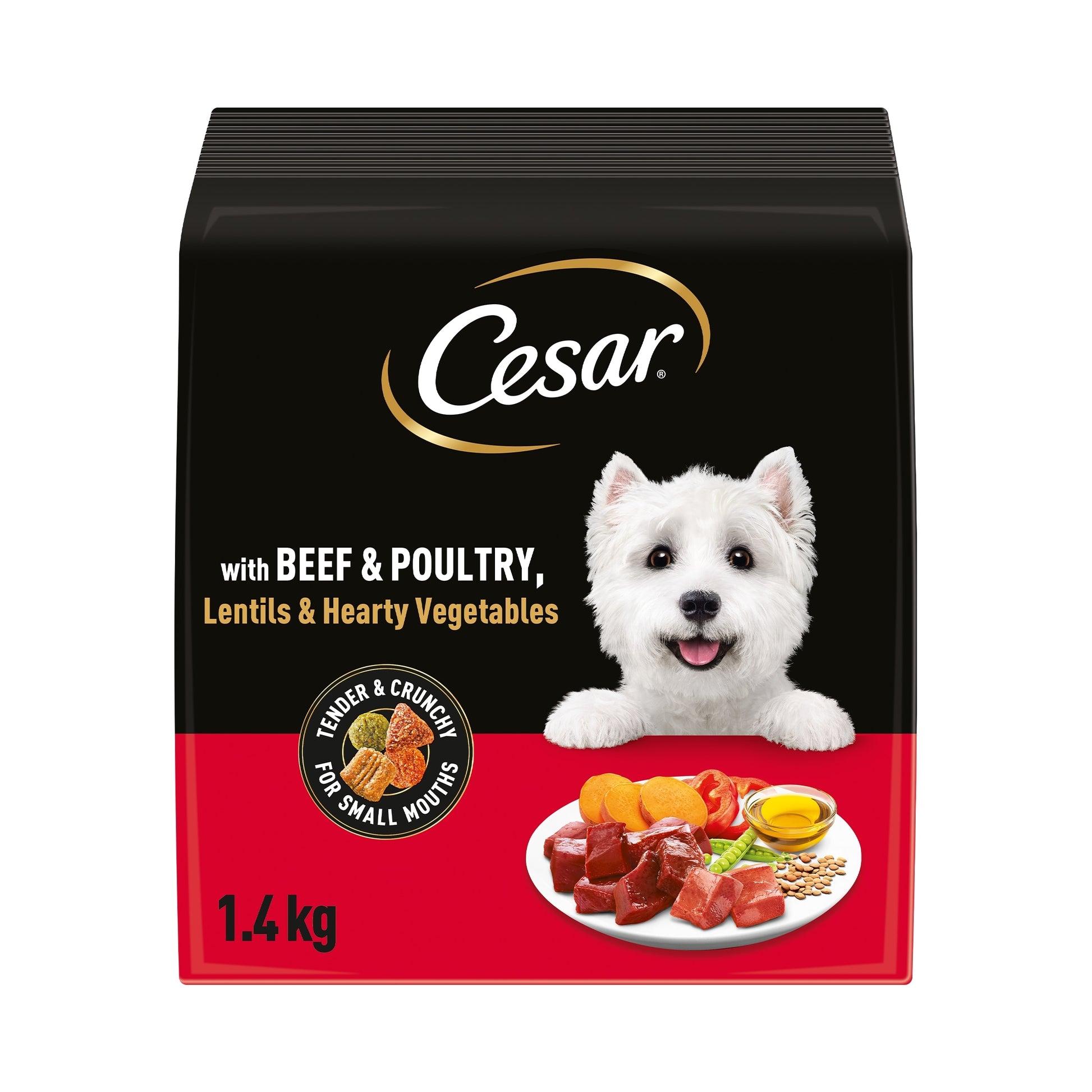 Cesar Dry Dog Food Adult Beef, Poultry & Vegetables 1.4kg — image 1