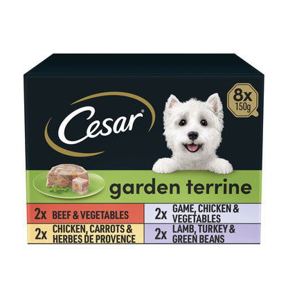 Cesar Garden Terrine Wet Dog Food Tray Mixed in Loaf 8x150g — image 1