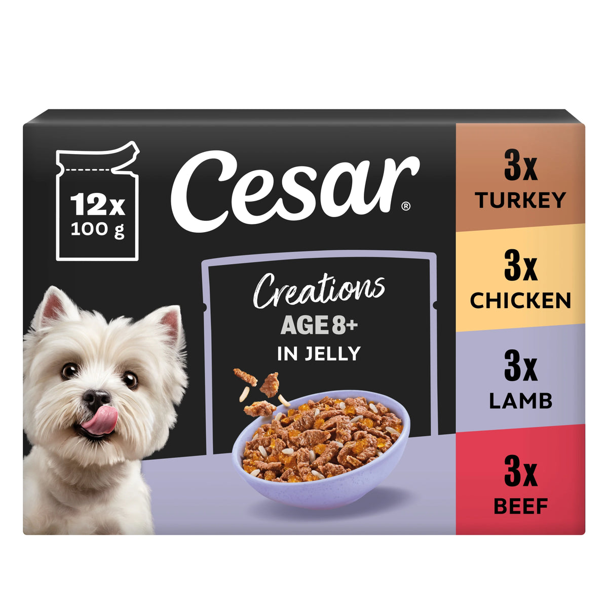 CESAR Senior 8+ Dog Pouches Creations in Jelly 12x100g — image 1