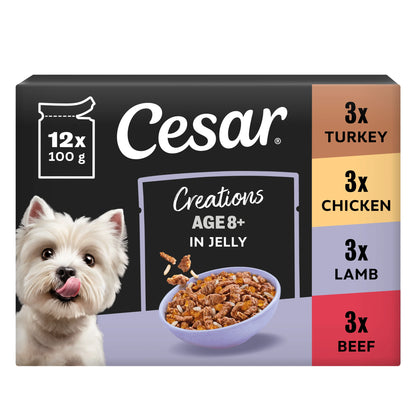 CESAR Senior 8+ Dog Pouches Creations in Jelly 12x100g — image 1