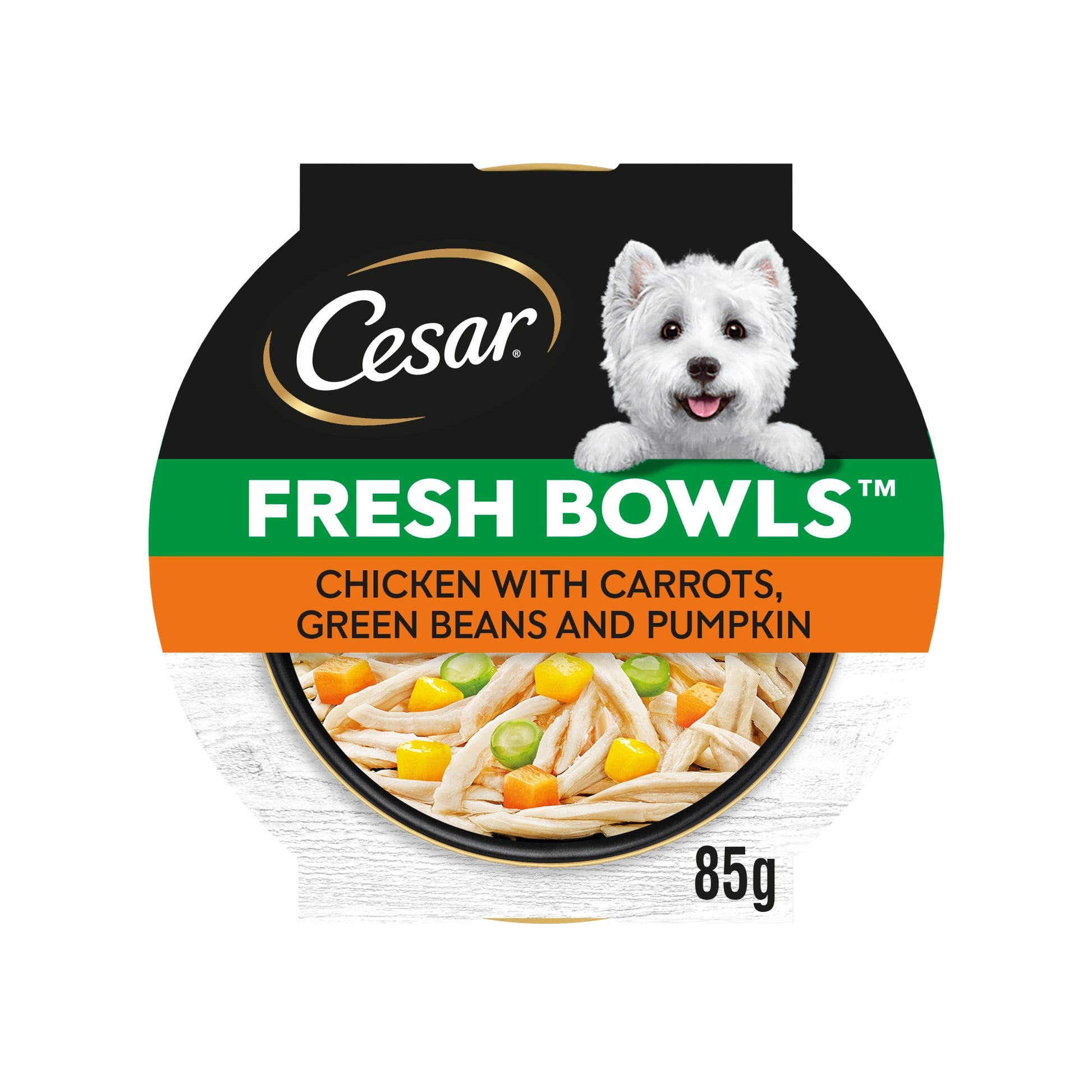 CESAR Wet Dog Food Fresh bowls with Chicken Carrots Green Beans and Pumpkin in Gravy 85g — image 1
