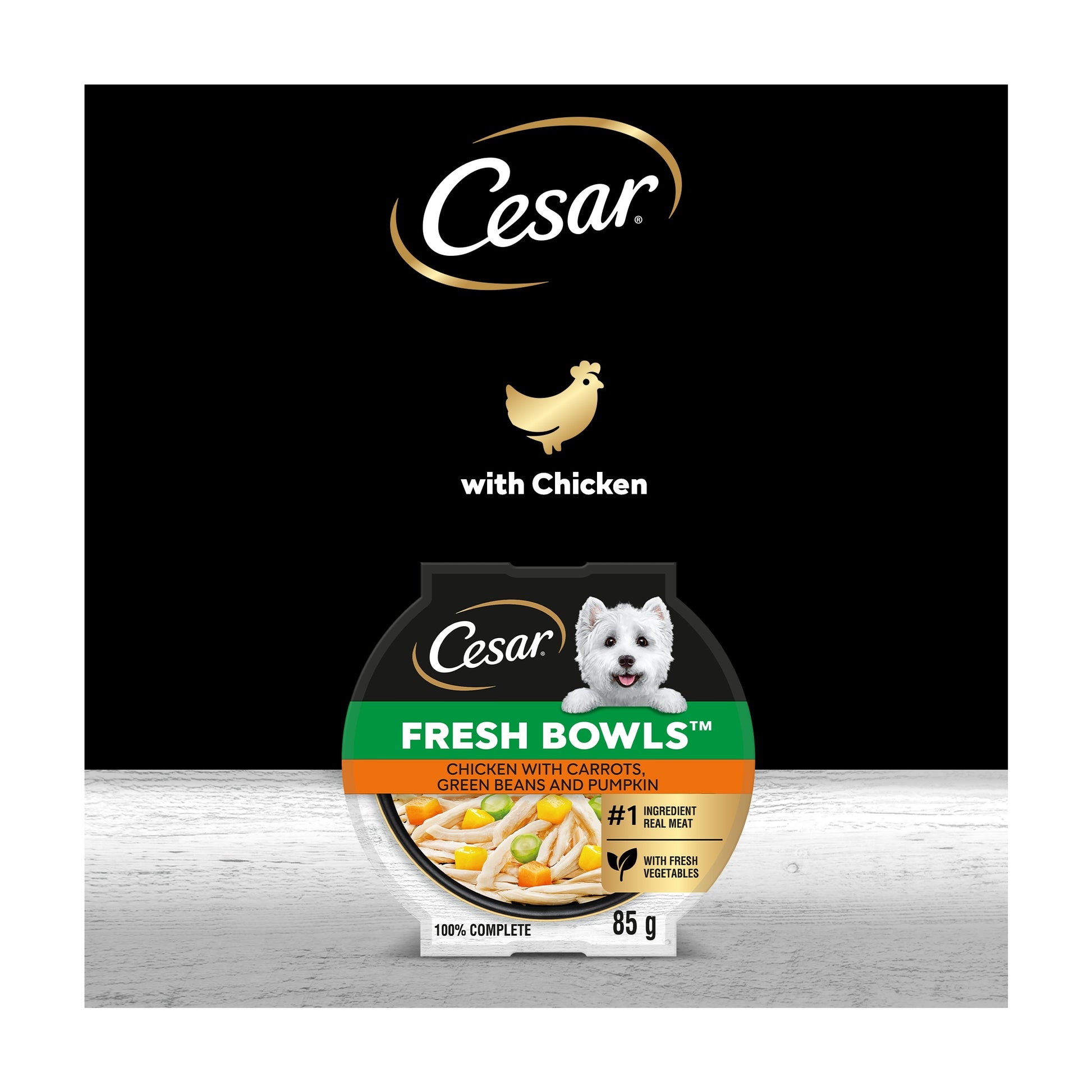 CESAR Wet Dog Food Fresh bowls with Chicken Carrots Green Beans and Pumpkin in Gravy 85g — image 4