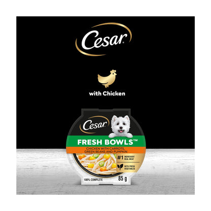 CESAR Wet Dog Food Fresh bowls with Chicken Carrots Green Beans and Pumpkin in Gravy 85g — image 4