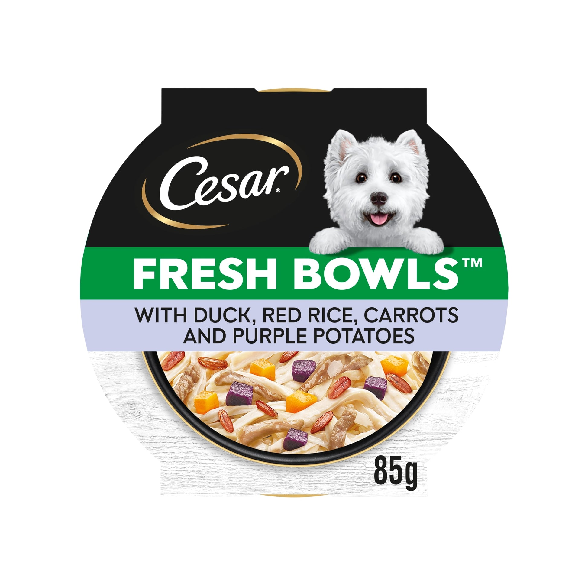 CESAR Wet Dog Food Fresh bowls with Duck Red Rice Carrots and Purple Potatoes in Gravy 85g — image 1