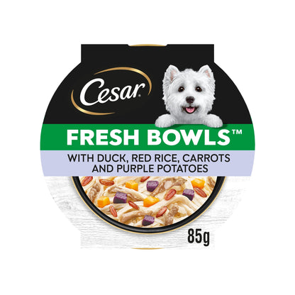 CESAR Wet Dog Food Fresh bowls with Duck Red Rice Carrots and Purple Potatoes in Gravy 85g — image 1
