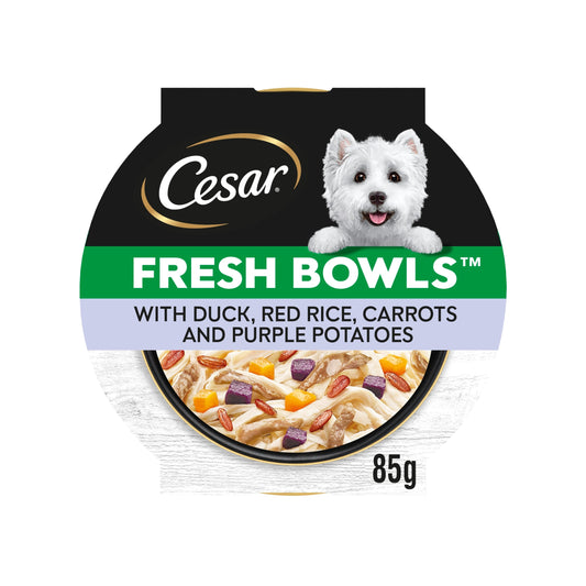 CESAR Wet Dog Food Fresh bowls with Duck Red Rice Carrots and Purple Potatoes in Gravy 85g — image 1