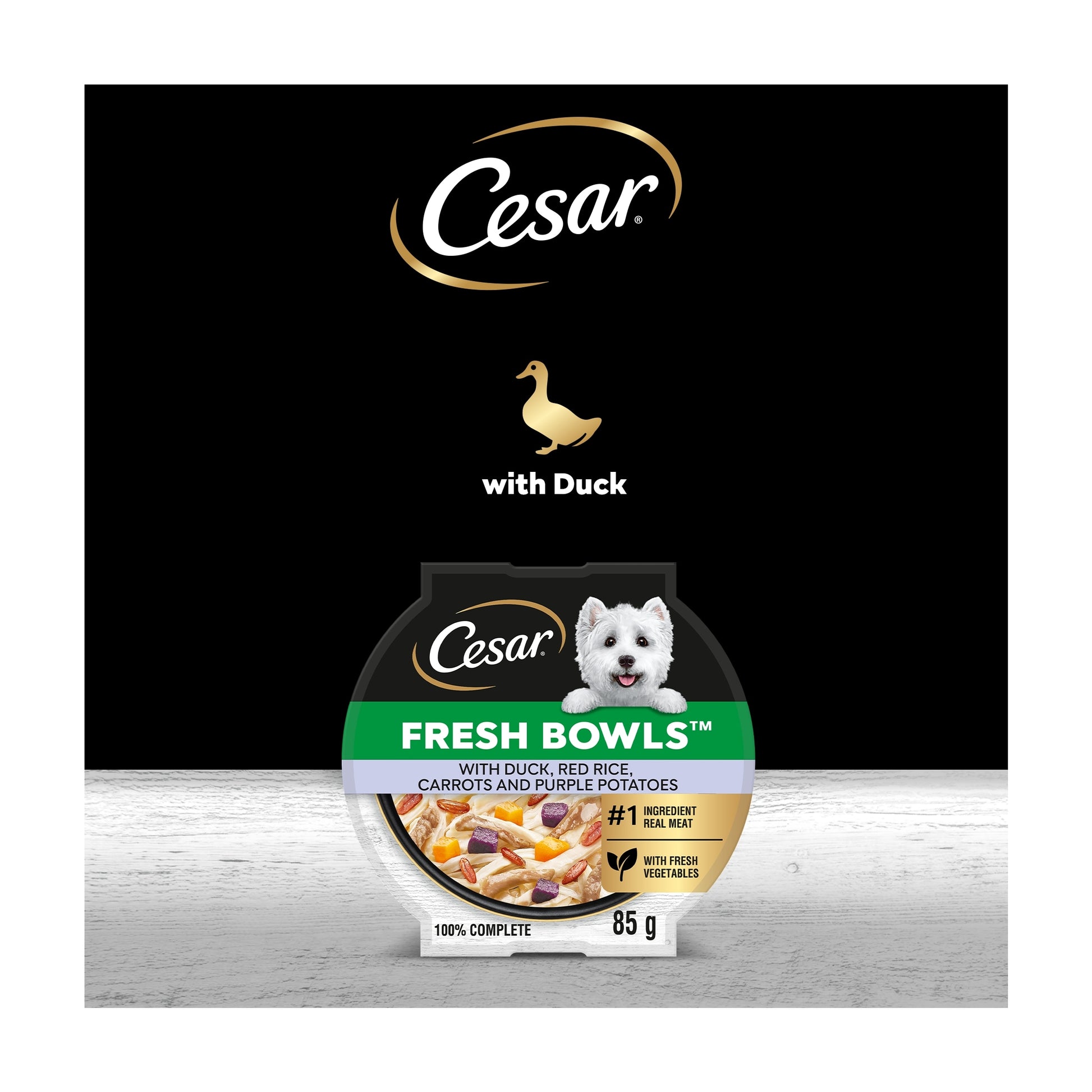 CESAR Wet Dog Food Fresh bowls with Duck Red Rice Carrots and Purple Potatoes in Gravy 85g — image 4