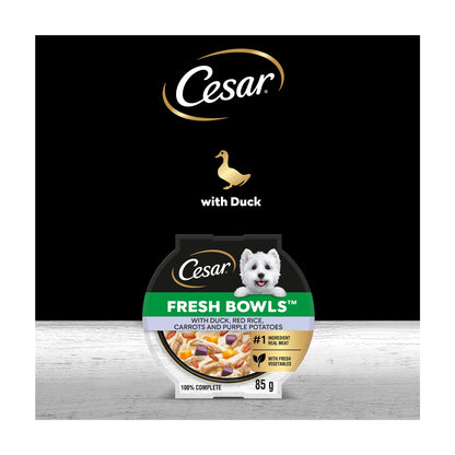 CESAR Wet Dog Food Fresh bowls with Duck Red Rice Carrots and Purple Potatoes in Gravy 85g — image 4