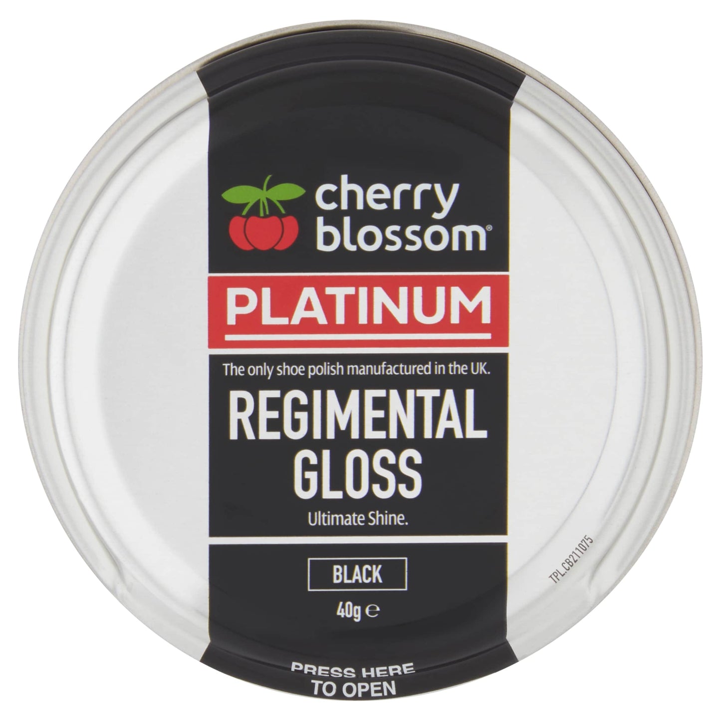 Cherry Blossom Regimental Gloss Black Shoe Polish 40G — image 1
