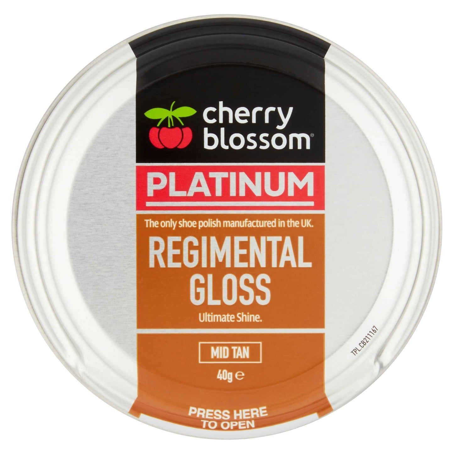 CHERRY BLOSSOM Regimental Gloss Tan Shoe Polish 40g