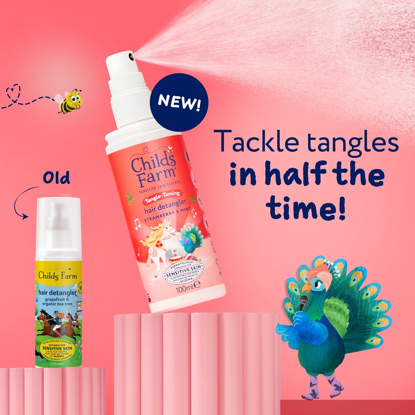 Childs Farm 3 in 1 Tangle-Taming Hair Detangler Strawberry and Mint 100ml — image 2