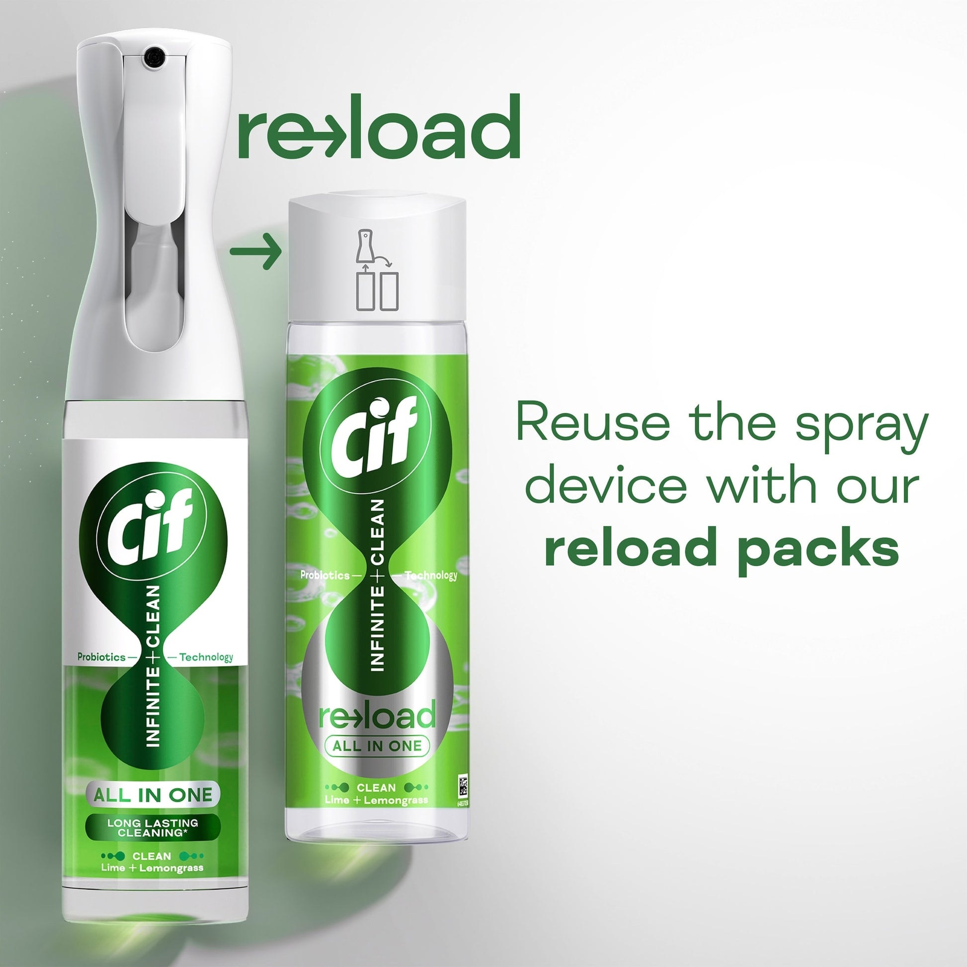 Cif Infinite Clean All in One: Clean Lime and Lemongrass Reload 280ml — image 2