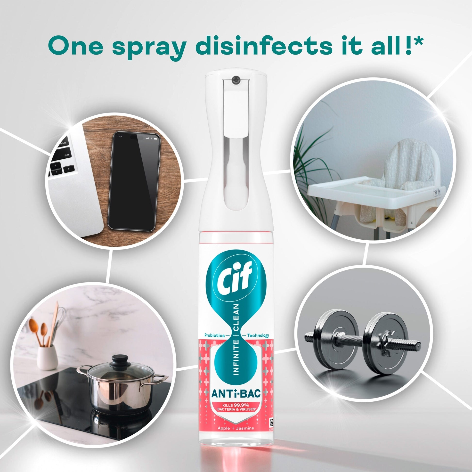 Cif Infinite Clean Antibacterial Cleaner Refill Apple & Jasmine 280 ml — image 3