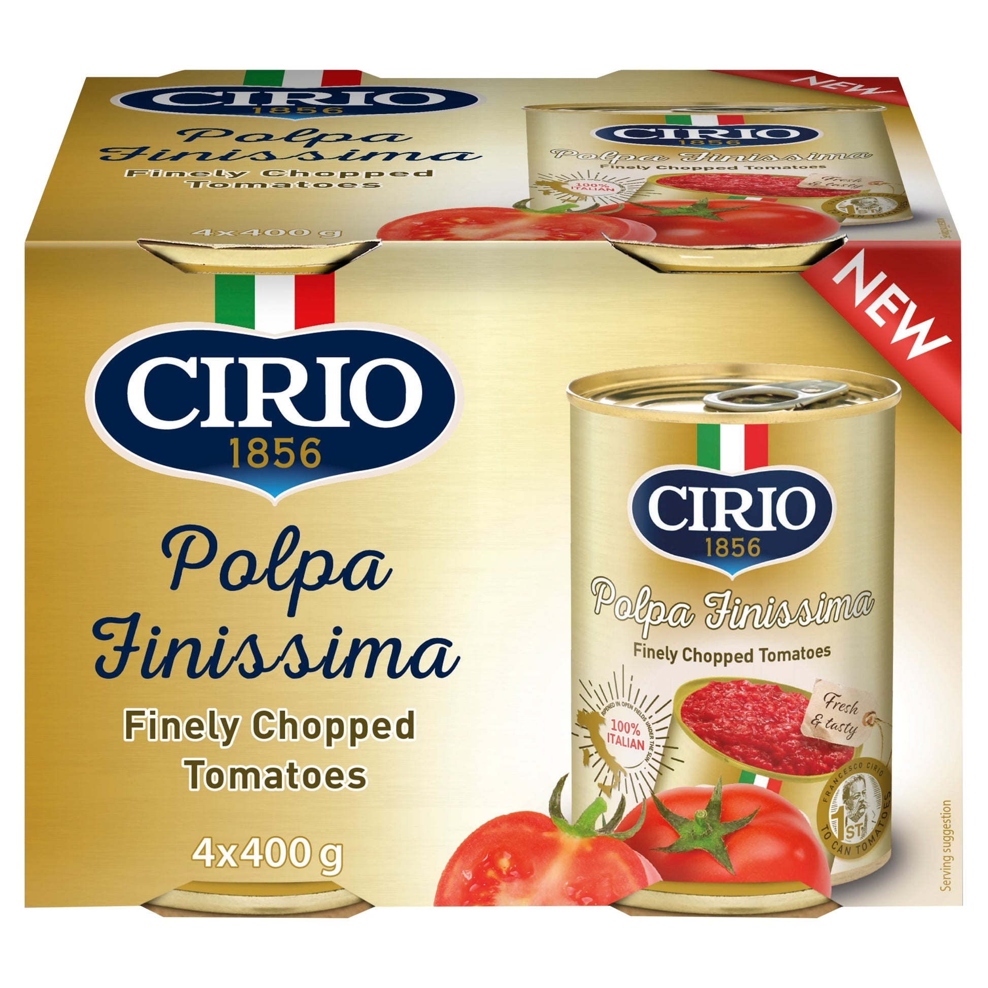 Cirio Polpa Finissima Finely Chopped Tomatoes 4 x 400g — image 1