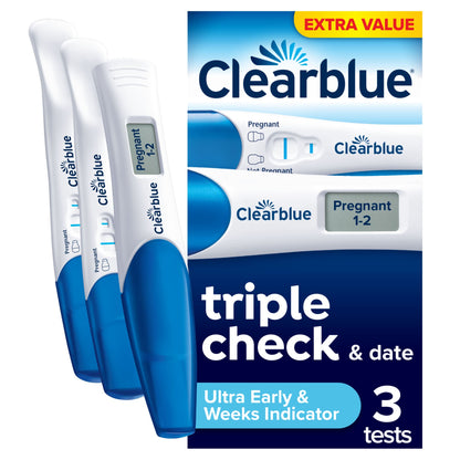 Clearblue Triple Check & Date Pregnancy Test Combo Pack with 3 Tests — image 1