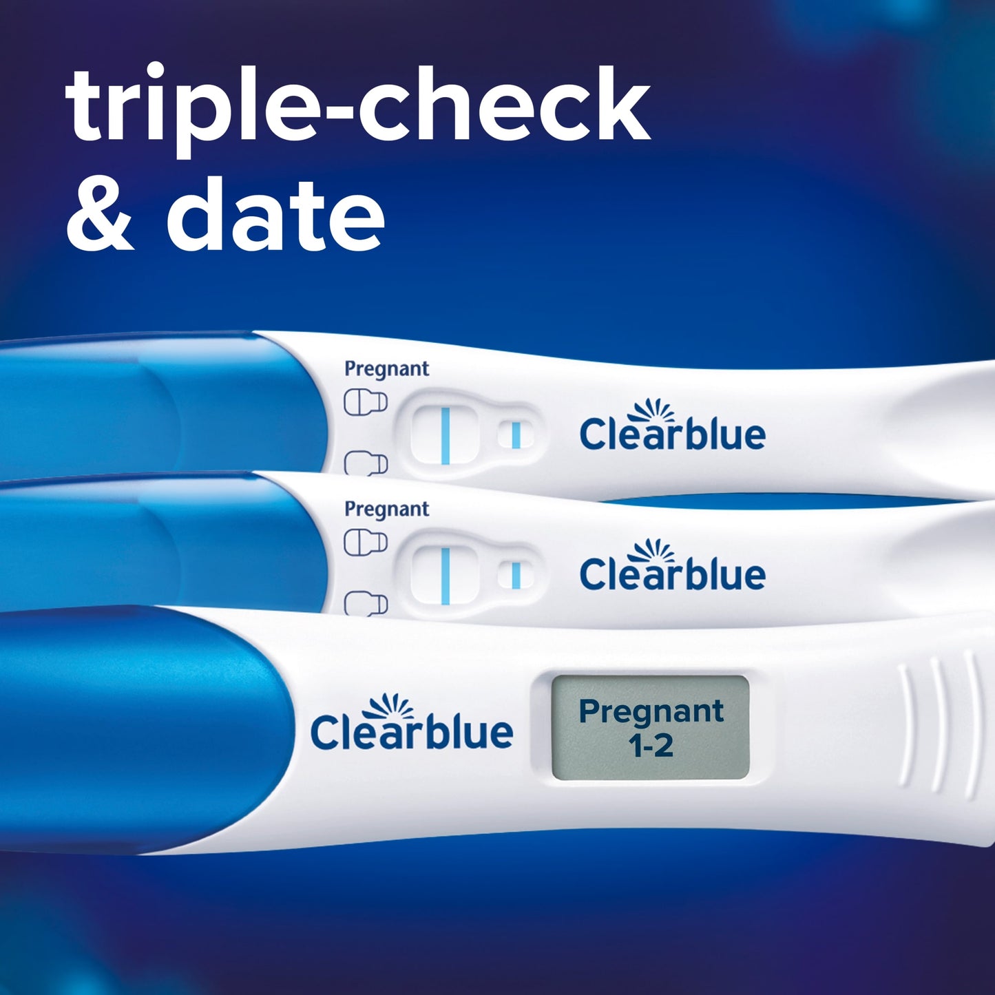 Clearblue Triple Check & Date Pregnancy Test Combo Pack with 3 Tests — image 2