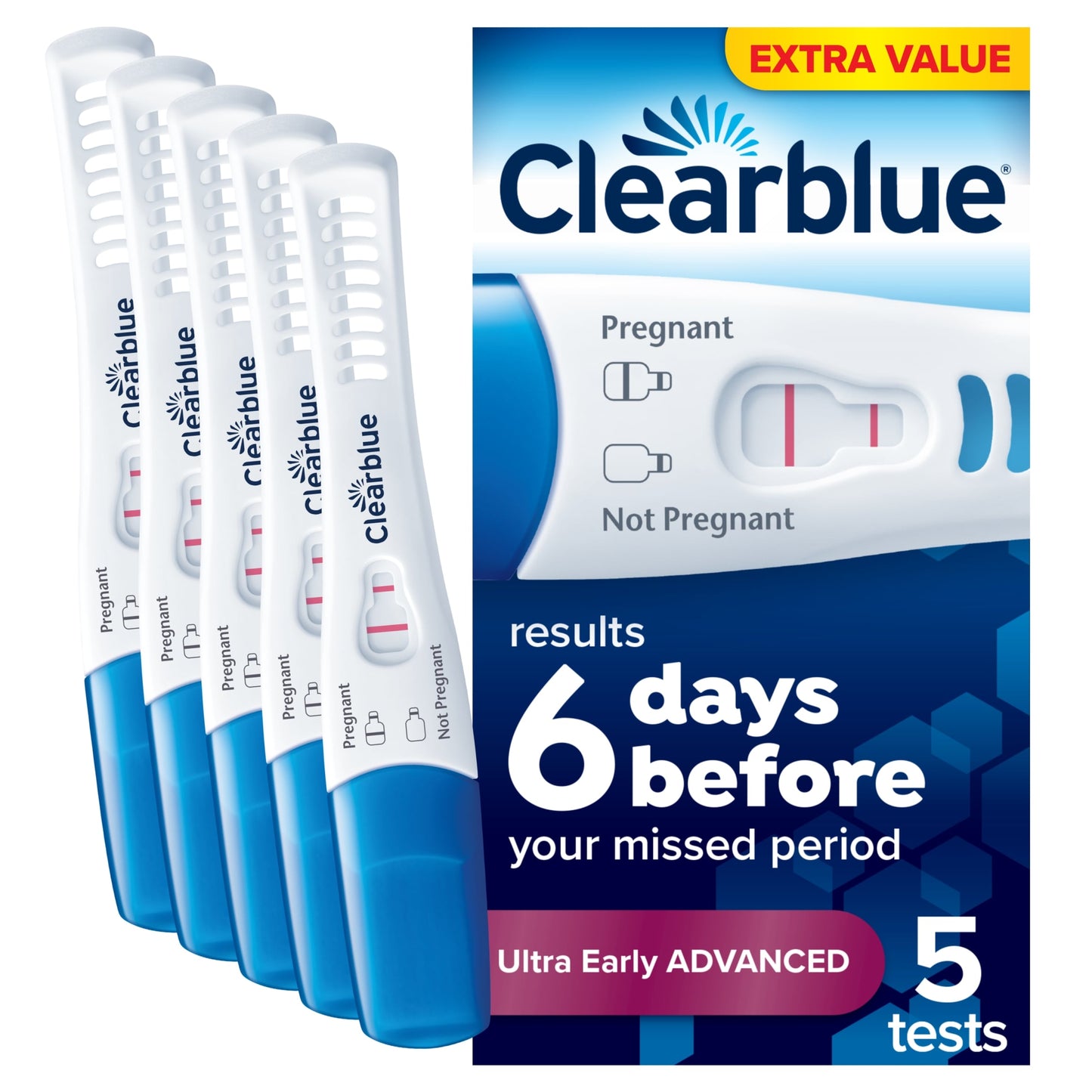 Clearblue Ultra Early Advanced Pregnancy Tests 5 tests — image 1