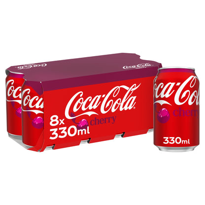 Coca-Cola Cherry Soft Drink Cans 8 x 330 mL — image 1