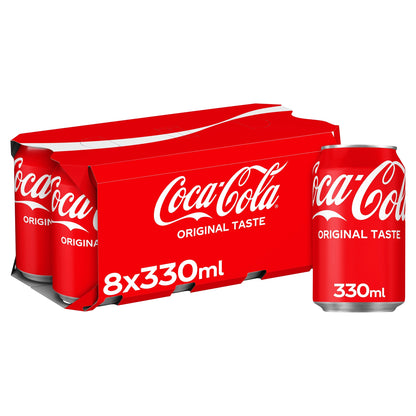 Coca-Cola Original Taste Soft Drink Cans 8 x 330 mL — image 1