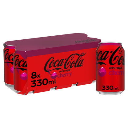 Coca-Cola Zero Sugar Cherry Soft Drink Cans 8 x 330 mL — image 1