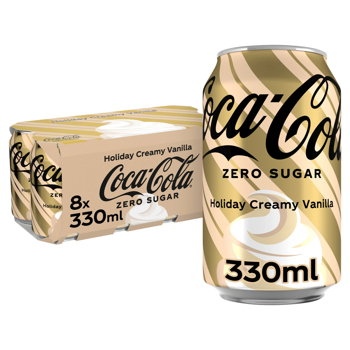 Coca Cola Zero Sugar Holiday Creamy Vanilla 8x330ml — image 1