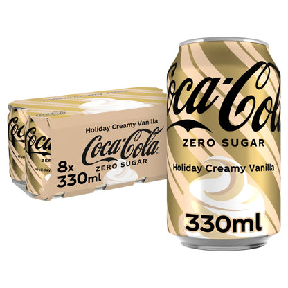 Coca Cola Zero Sugar Holiday Creamy Vanilla 8x330ml — image 1