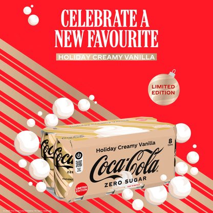 Coca Cola Zero Sugar Holiday Creamy Vanilla 8x330ml — image 2