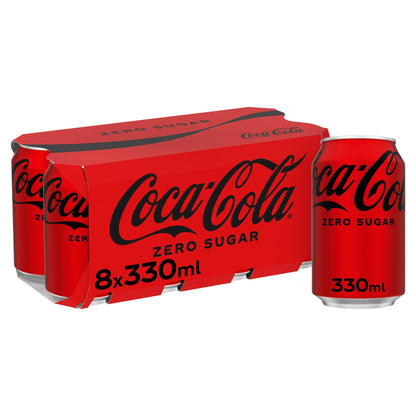 Coca-Cola Zero Sugar Soft Drink Cans 8 x 330 mL — image 1