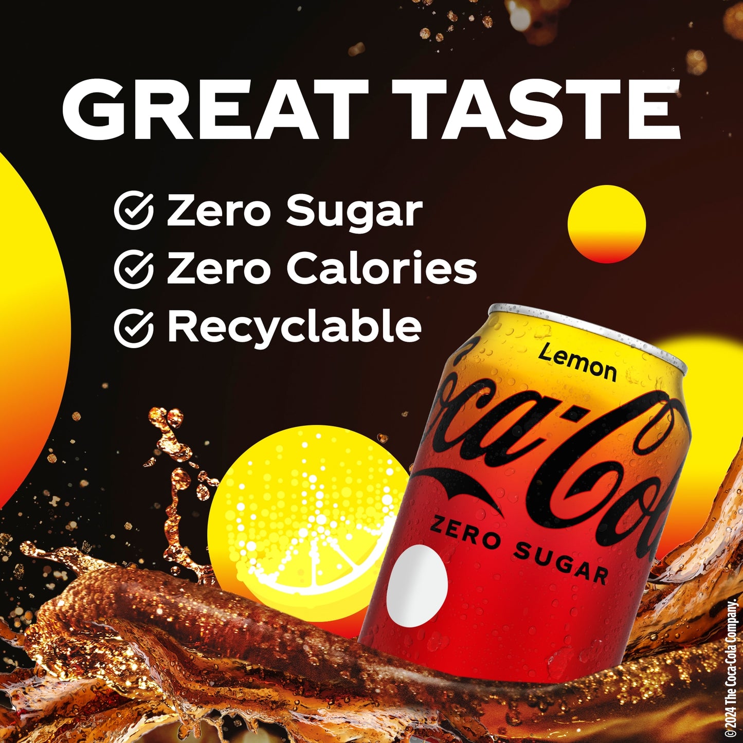Coca-Cola Zero Sugar Soft Drink - Lemon 330ml — image 3