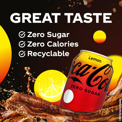 Coca-Cola Zero Sugar Soft Drink - Lemon 330ml — image 3