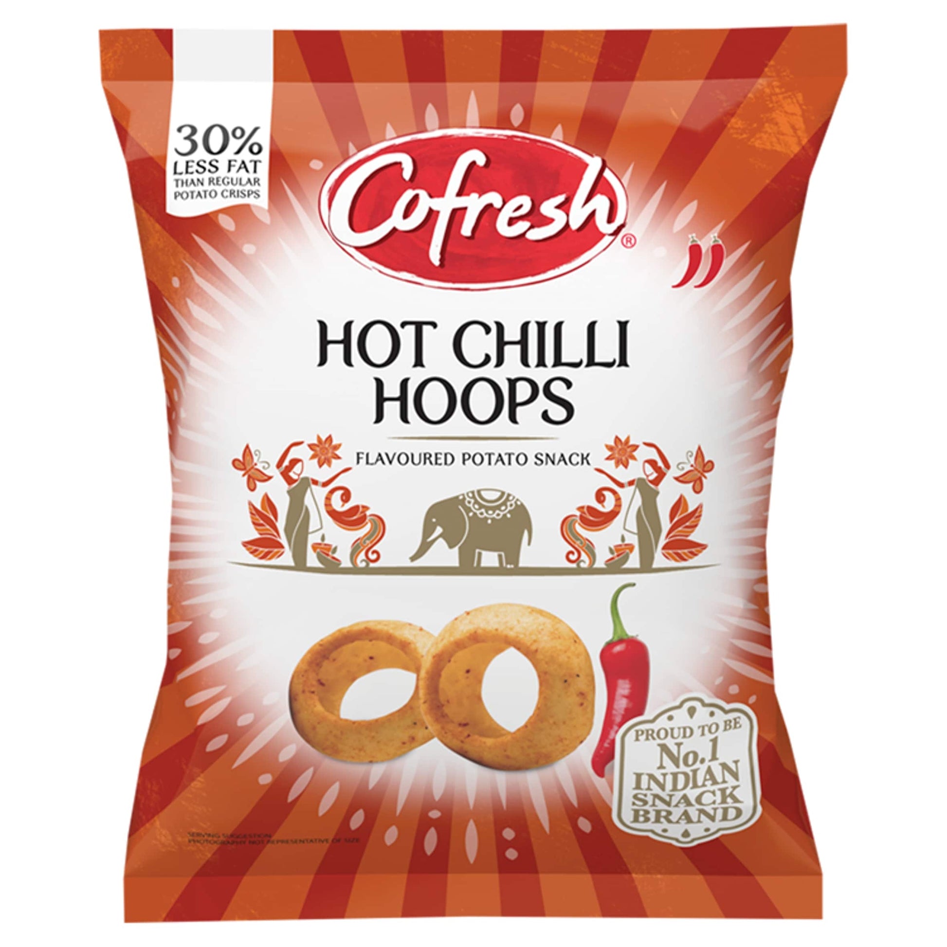 Cofresh Hot Chilli Hoops Flavoured Potato Snack 80g — image 1