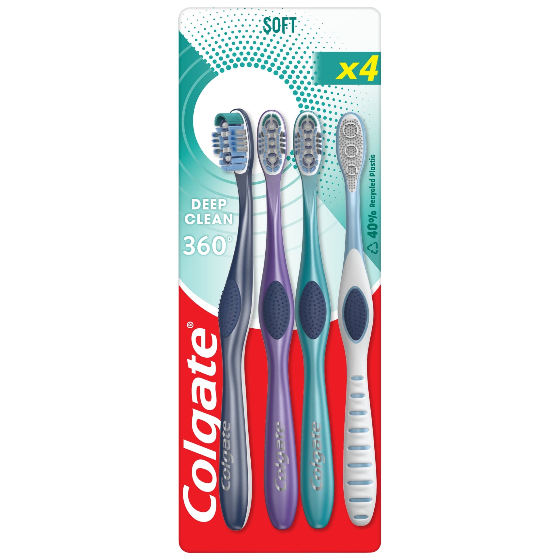 Colgate 360 Deep Clean Soft Manual Toothbrush 4 Pack — image 1