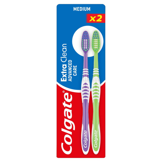 Colgate Extra Clean Medium Toothbrush 2 Pack