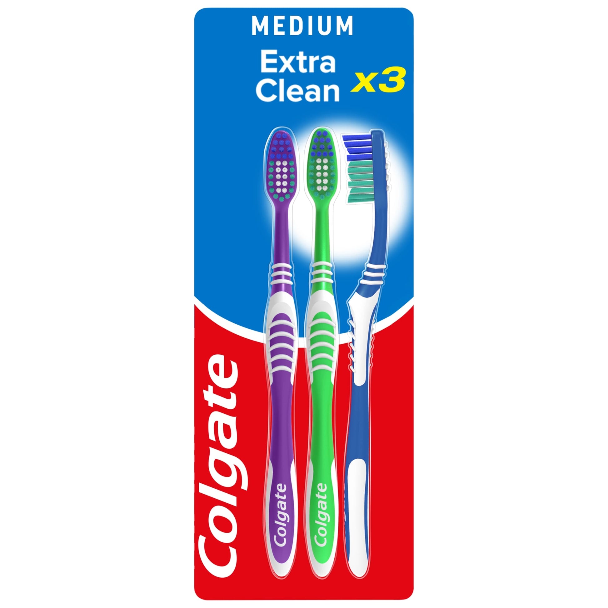 Colgate Extra Clean Medium Toothbrush 3 Pack — image 1