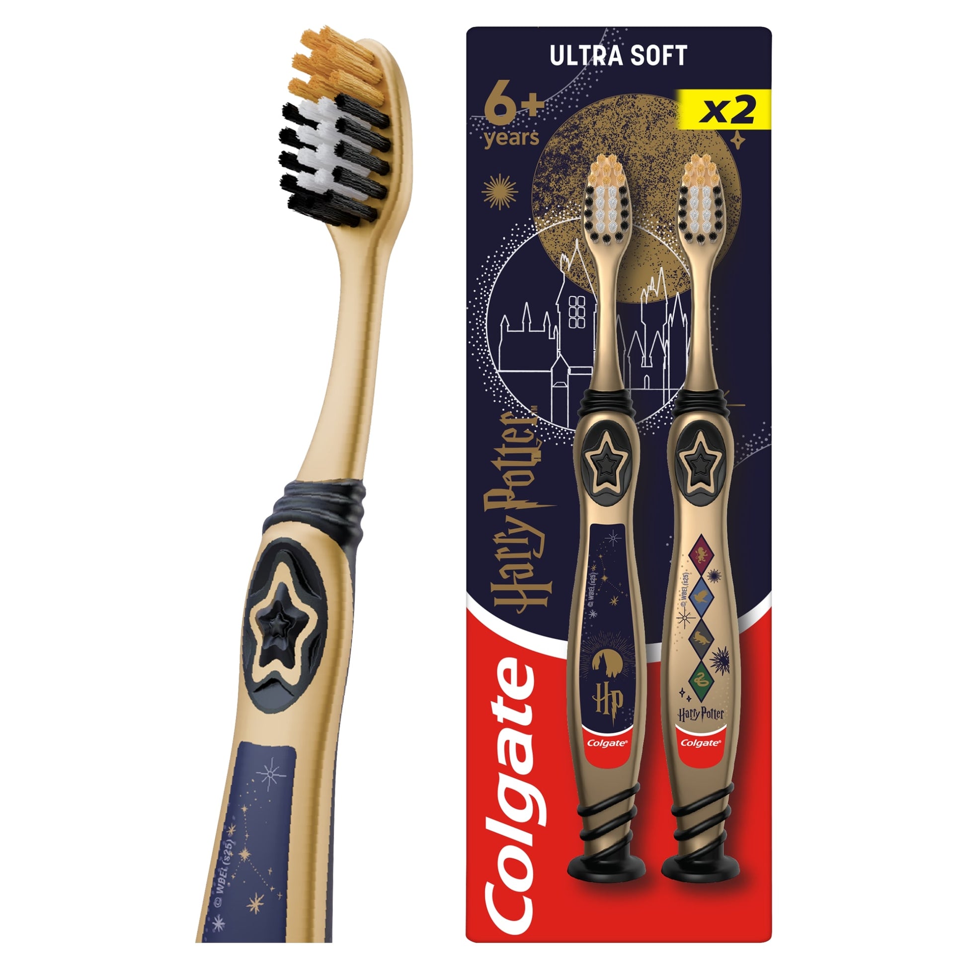 Colgate Kids 6+ Years Harry Potter Ultra Soft Toothbrush 2 Pack — image 1