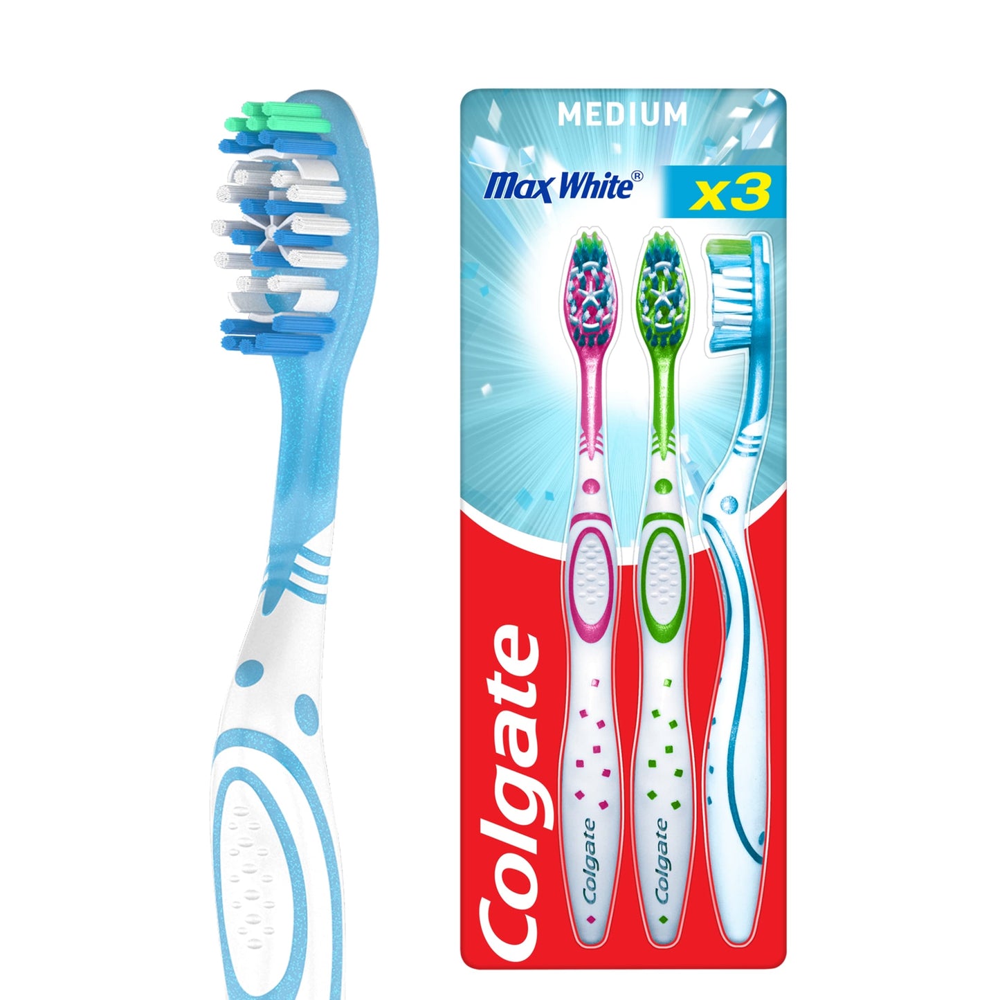 Colgate Max White Medium Toothbrush 3 Pack — image 1